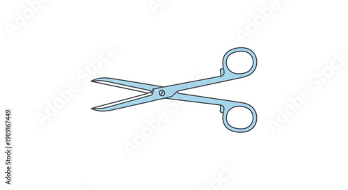 Medical Surgical Scissors Vector Illustration, Professional Steel Hemostat Scissors Icon for Healthcare, Surgery, and First Aid Design, Isolated on White Background