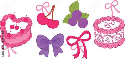 Decorative romantic elements set with love letter and gift box vector