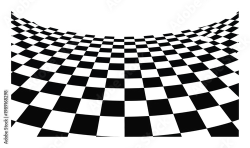 A black and white checkered pattern on a white background