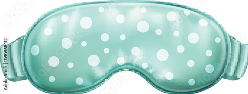 Realistic purple eye mask with hearts for cozy night sleep vector