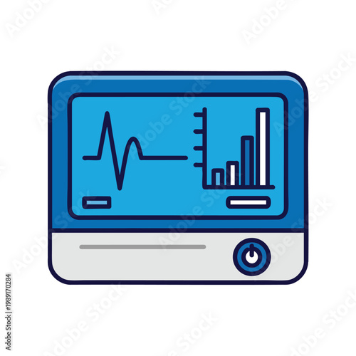 Free Download Medical Monitor Display Showing Heartbeat and Data Graphs for Healthcare and Medical Technology - GFXLoad