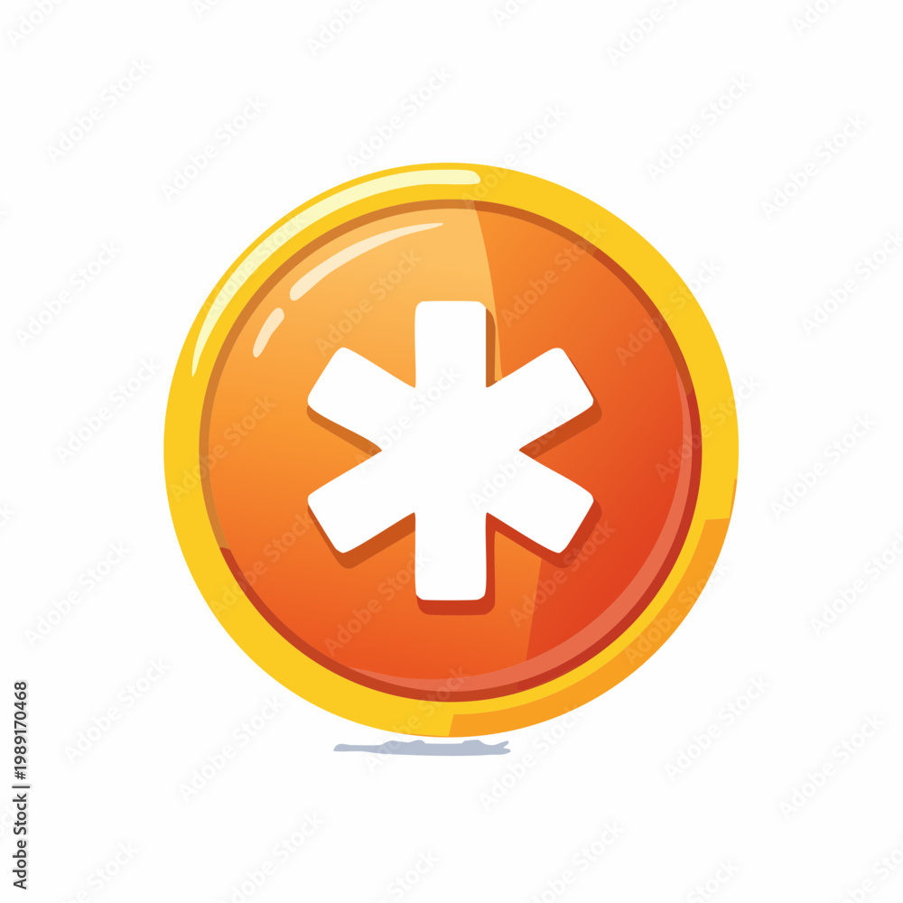 Fototapeta premium Graphic symbol with asterisk sign.
