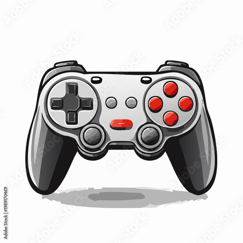 A cartoon illustration of a video game controller.