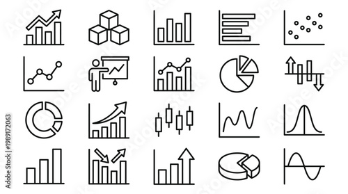 Data analysis and business growth a collection of statistical chart icons and graphs