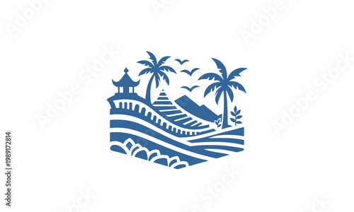 vector illustration of a tropical island