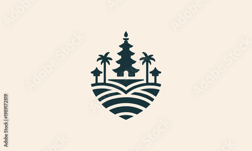 Traditional Ornamental Vector Logo Design With Ethnic Element