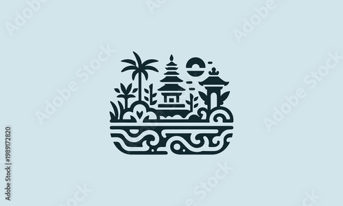Traditional Ornamental Vector Logo Design With Ethnic Element