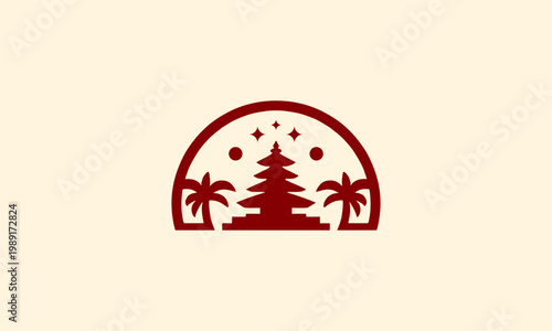 Traditional Ornamental Vector Logo Design With Ethnic Element