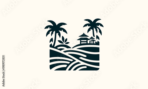 Traditional Ornamental Vector Logo Design With Ethnic Element