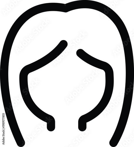 Simple outline of long female hair