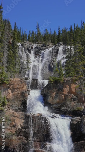 Tangle Creek Falls cascading in Jasper National Park