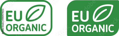 EU Organic Certification Logo Vector Set for Eco-Friendly Food Packaging and Labeling