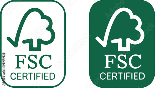 FSC Certified Logo Set for Sustainable Forestry and Eco-Friendly Product Packaging Design
