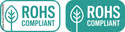ROHS Compliant Certification Icon Set for Electronics and Environmental Safety Labels