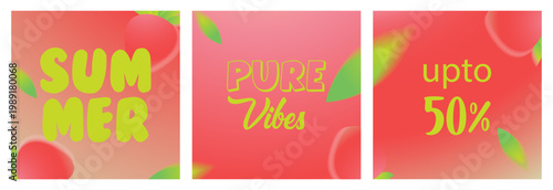 Summer sale advertisement with pure vibes and discount offer