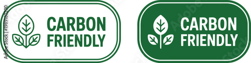 Cuadro en lienzo Carbon Friendly Eco Label Badge Set for Sustainable Products and Green Packaging