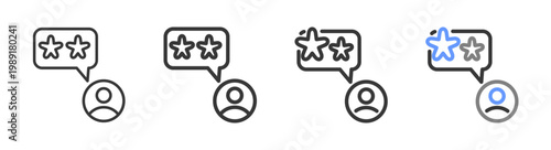 The Ultimate review Styles with Variations Line of icon set vector illustration