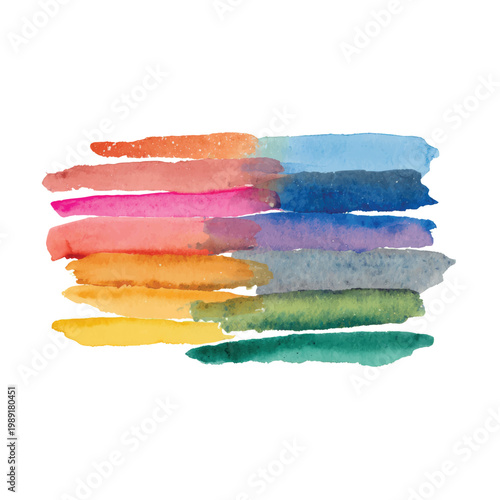 Colorful paint swatches on white background.