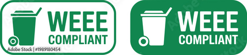 WEEE Compliant Label Icons for Electronic Waste Recycling and Environmental Compliance