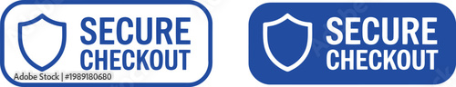 Blue Secure Checkout Badge Icon for Online Payment Security and E-commerce Trust