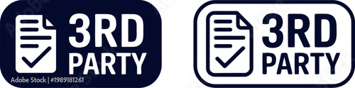 Third Party Document Icon Set in Modern Flat Style for Business and Legal Use