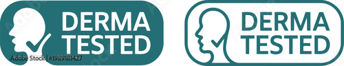 Derma Tested Certification Badge Icons for Skincare and Cosmetic Product Packaging Design