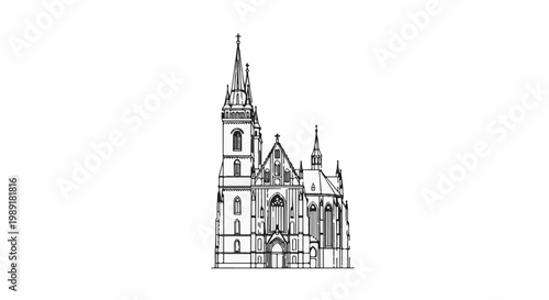 Ornate Gothic cathedral with tall spires and arched windows