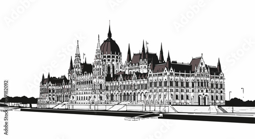 Ornate, multi-spired gothic revival building with dome