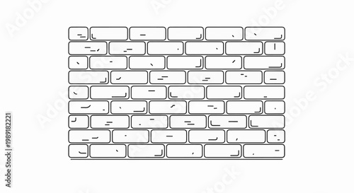 Outline illustration of a brick wall with varied mortar lines