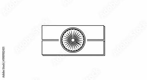 Outline of the Indian flag with the Ashoka Chakra in the center