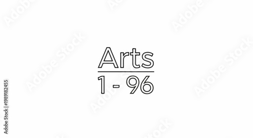 Outline of the word Arts over the fraction 1-96