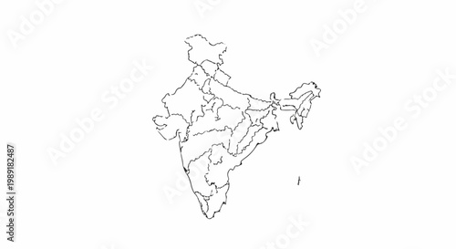 Outline map of India showing administrative divisions