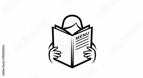 Person holding open a menu with text on one side