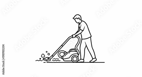 Person vacuuming with a modern appliance on a clean floor