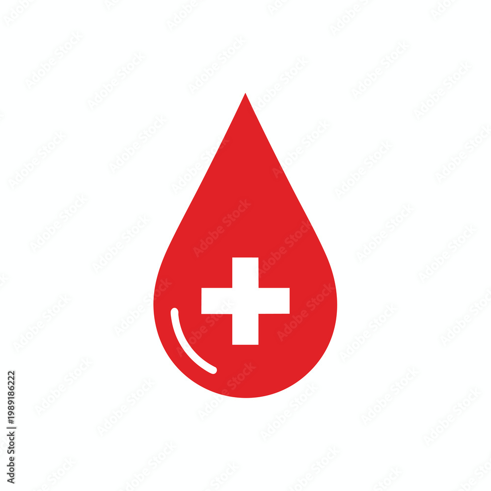 Fototapeta premium Healthcare and Medical Blood Drop Icon for Health Industry Websites