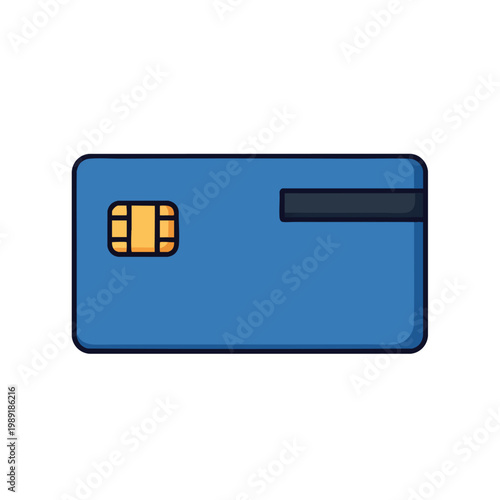 Close Up of a Modern Blue Credit Card for Financial Transactions