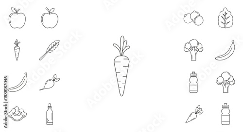 A collection of various food icons.