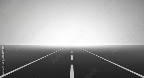 Straight Asphalt Road Leading to Bright Horizon.