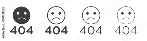 404 Error icon design vectors in black. Suitable for web design