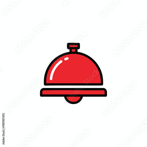 Elegant Service Bell on White Background for Hospitality and Customer Service