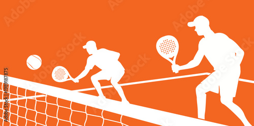 Great editable vector illustration of padel or paddle double team player in action best for your digital design and print	