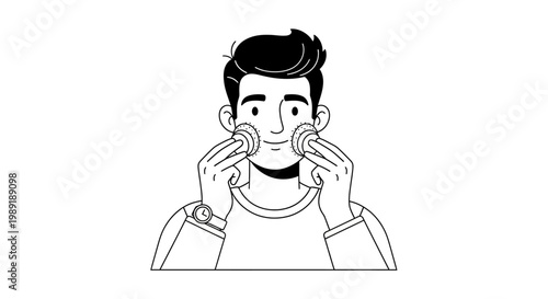 Woman using a trimmer on her body outline illustration concept