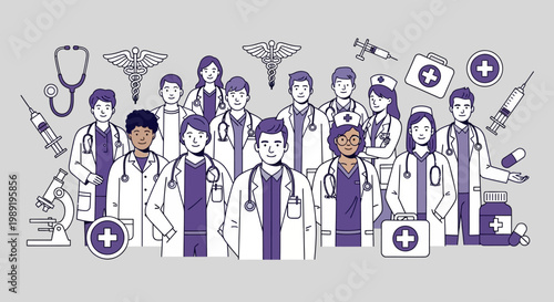 Medical Professionals in White Coats.