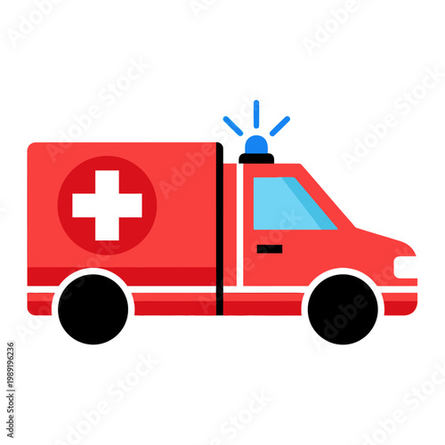 Ambulance Vehicle Illustration for Emergency Medical Response