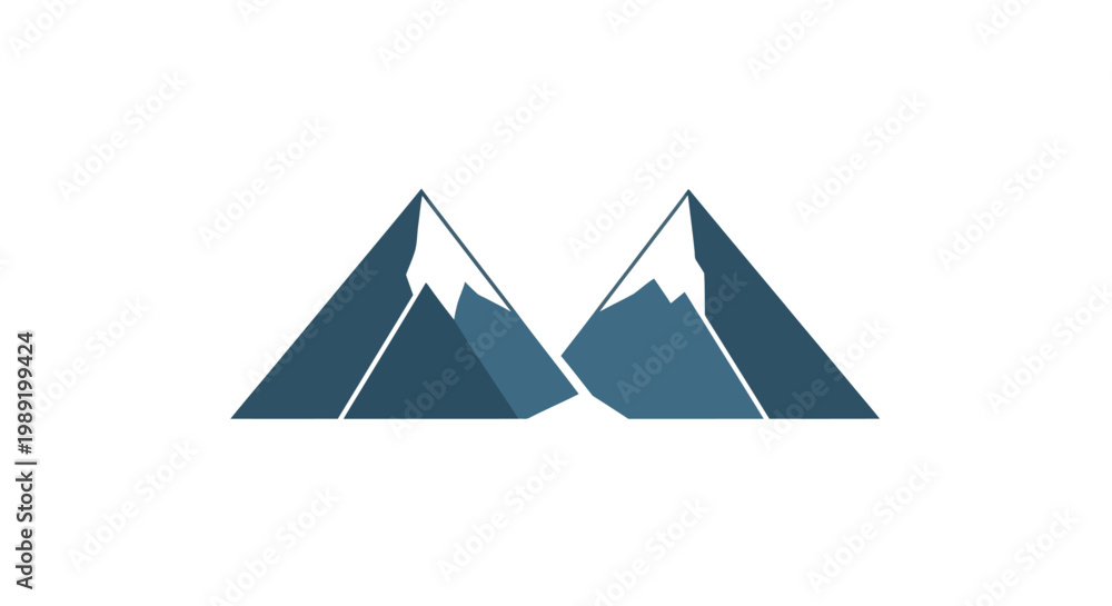 Φωτογραφία Graphic Mountain Peaks Illustration.