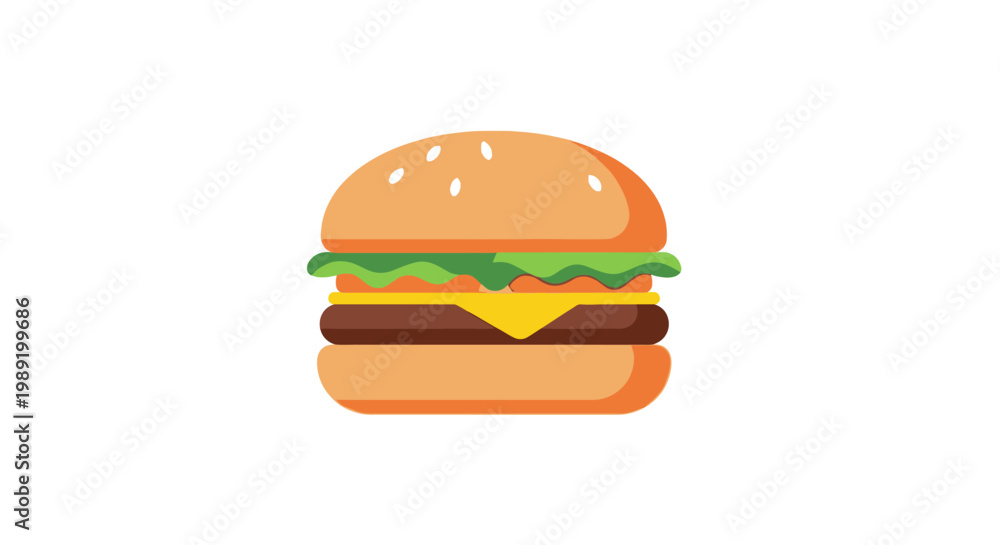 Εκτύπωση καμβά Illustration of a Hamburger.