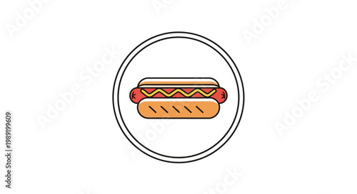 Hot Dog Icon Illustration Food.
