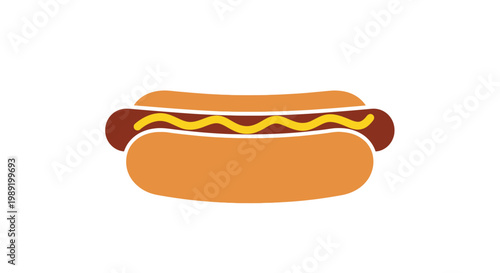 Hot dog with yellow mustard.