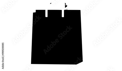 Black Paper Bag Mockup Front View Blank Packaging Design Vector with Gray Handles