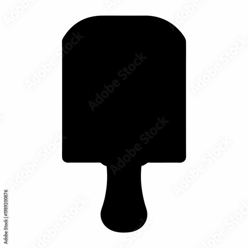 Minimalist popsicle silhouette vector, black ice cream bar icon, frozen summer treat symbol for menu design and web interface graphics